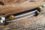 Tiger Eye Natural Stone Pregnancy Bio-flex Belly Ring