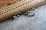 Custom Lengths Clear Crystal Knocker Belly Ring VCH Ring 14g (1.6mm) Piercing