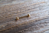 16G Gold Ion Plated Surgical Steel 316L Barbell Nipple Ring Tongue Ring 16G (1.2mm) Piercing All Lengths Small Balls