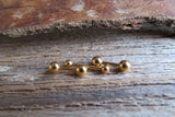 16G Gold Ion Plated Surgical Steel 316L Barbell Nipple Ring Tongue Ring 16G (1.2mm) Piercing All Lengths Small Balls