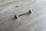 14G Steel All Lengths 100% Surgical Steel 316L Barbell Nipple Ring Tongue Ring 14G (1.6mm) Piercing Small Balls