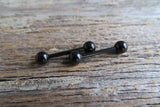 14G Black Ion Plated Surgical Steel 316L Barbell Nipple Ring Tongue Ring 14G (1.6mm) Piercing Small Balls