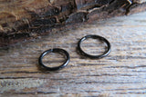 Set of Two Black Ion Plated Endless Hoop Surgical Steel 316L Piercing 20G 18G 16G Lot of 2