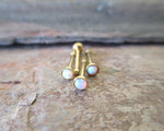 White Fire Opal Silver Surgical Steel Nose Piercing Bone or L Bend 20G (0.81mm) Gold Rose Gold