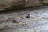 Custom Lengths 8mm Rutile Quartz Natural Stone Belly Ring 14g (1.6mm) Piercing Gold Rose Gold