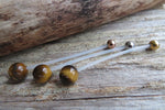 Tiger Eye Natural Stone Pregnancy Bio-flex Belly Ring