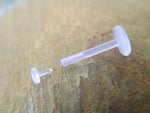 Set of Two 14G Clear Hide Piercing Bioflex Labret Cartilage Tragus Retainer Piercings Lot of 2 14G (1.6mm)