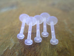 Set of Two 14G Clear Hide Piercing Bioflex Labret Cartilage Tragus Retainer Piercings Lot of 2 14G (1.6mm)