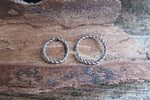 Minimalist Set of Two Silver Braided Ion Plated Endless Hoop Surgical Steel 316L Piercing 20G 18G 16G Lot of 2 8mm 10mm