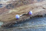 16G 14G Blue Fire Opal Pronged Belly Ring VCH Ring 100% Surgical Steel 14g (1.6mm) Piercing Custom Lengths