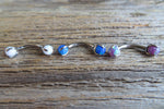 14G Custom Lengths Blue Fire Opal Pronged Belly Ring VCH Ring 100% Surgical Steel 14g (1.6mm) Piercing