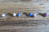 14G Custom Lengths Blue Fire Opal Pronged Belly Ring VCH Ring 100% Surgical Steel 14g (1.6mm) Piercing