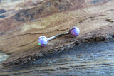 14G Custom Lengths Blue Fire Opal Pronged Belly Ring VCH Ring 100% Surgical Steel 14g (1.6mm) Piercing