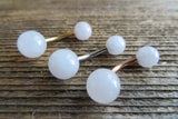 Rose Quartz Natural Stone Belly Ring 14G (1.6mm) VCH Piercing 6mm & 8mm Balls 8mm 10mm 11mm 12mm Lengths