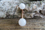 Rose Quartz Natural Stone Belly Ring 14G (1.6mm) VCH Piercing 6mm & 8mm Balls 8mm 10mm 11mm 12mm Lengths