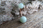 Green Aventurine Natural Stone Belly Ring 14G (1.6mm) VCH Piercing 6mm & 8mm Stone Balls 8mm 10mm 11mm 12mm Lengths