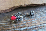 Black Widow Crystal Spider Belly Ring 14g (1.6mm) Piercing