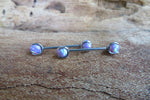 16G Purple 3mm 4mm Opal Pronged Surgical Steel Internally Threaded Nipple Barbell Cartilage 16G (1.2mm) Piercing