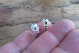 Set of 2 Gold IP Natural Howlite Skull Surgical Steel Barbell Nipple Piercings 14G (1.6mm) Pair of Two