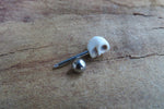 Set of 2 Gold IP Natural Howlite Skull Surgical Steel Barbell Nipple Piercings 14G (1.6mm) Pair of Two