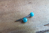 16G Turquoise Howlite 4mm Natural Stone Internally Threaded Surgical Steel Barbell Nipple Ring Cartilage Tragus Helix 16G (1.2mm) Piercing