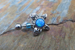 Blue Opal Butterfly Belly Ring 14G (1.6mm) Piercing