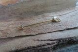 Arrow Gold Ion Plated 14G Industrial Surgical Steel Barbell Piercing 14G (1.6mm)
