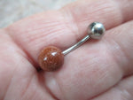 Pale Yellow Quartz Natural 8mm Stone & Length Belly Ring VCH 14G (1.6mm) Piercing