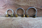 16G Tiger Eye Stone Horseshoe Septum Lip Ring Internally Threaded Surgical Steel Barbell Piercing 8mm 10mm 12mm