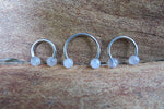 16G Lapis Lazuli Natural Stone Horseshoe Septum Lip Ring Internally Threaded Surgical Steel Barbell Piercing 8mm 10mm 12mm