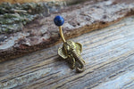 Rutile Quartz Natural Stone Elephant Ganesh Belly Ring Piercing 14g (1.6mm) Piercing