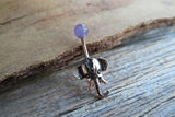 Lapis Lazuli Natural Stone Elephant Ganesh Belly Ring Piercing 14g (1.6mm) Piercing