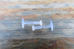 Set of Two 14G Clear Hide Piercing Bioflex Labret Cartilage Tragus Retainer Piercings Lot of 2 14G (1.6mm)