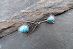 Bohemian Turquoise Howlite Belly Ring 14g (1.6mm) Piercing