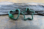 Silver Set of Two 100% Surgical Steel Heart & Star Daith 16G (1.2mm) Piercing Left or Right Lot of 2