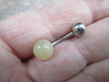 Choose Your Stone Natural 8mm Stone & Length Belly Ring VCH 14G (1.6mm) Piercing