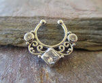 Goddess Statement Crystal Gems Faux Fake Septum Non Piercing