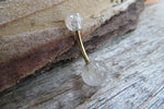 Gold Rutile Quartz Natural Stone Belly Ring 14g (1.6mm) VCH Piercing 8mm 10mm 11mm 12mm Lengths