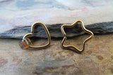 Gold Set of Two 100% Surgical Steel Heart & Star Daith 16G (1.2mm) Piercing Left or Right Lot of 2