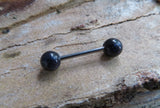 Custom Lengths Sparkly Galaxy Stone Stone Barbell Nipple Ring Tongue Ring 14g (1.6mm) Piercing