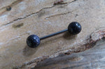 Custom Lengths Sparkly Galaxy Stone Stone Barbell Nipple Ring Tongue Ring 14g (1.6mm) Piercing