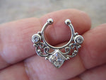 Goddess Statement Crystal Gems Faux Fake Septum Non Piercing