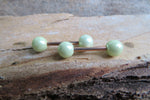 14G Mint Green Pearl Silver Surgical Steel Pearl Nipple Piercing Set Pair