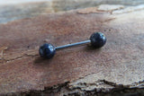 Custom Lengths Sparkly Galaxy Stone Stone Barbell Nipple Ring Tongue Ring 14g (1.6mm) Piercing