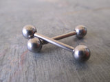 Hypoallergenic Basic Barbell 100% Surgical Steel 316L Barbells Nipple Ring Tongue Ring 14G (1.6mm) Piercing All Lengths Small Balls