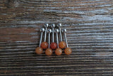 Carnelian Natural Stone 14G Surgical Steel or Titanium Ti6Al4V ELI Implant Grade Tongue Ring