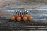 Carnelian Natural Stone 14G Surgical Steel or Titanium Ti6Al4V ELI Implant Grade Tongue Ring