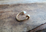 Gold IP White Opal Cones 16G Horseshoe Surgical Steel Septum Daith Rook 16G (1.2mm) Piercing 8mm 10mm