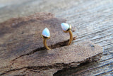 Gold IP White Opal Cones 16G Horseshoe Surgical Steel Septum Daith Rook 16G (1.2mm) Piercing 8mm 10mm