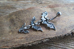 Flying Vampire Bats Dangle Belly Ring 14G (1.6mm) Navel Piercing